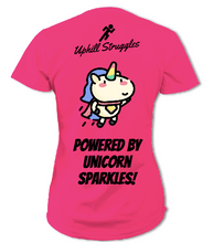 Load image into Gallery viewer, Powered by Unicorn Sparkles Womens Tee