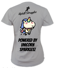 Load image into Gallery viewer, Powered by Unicorn Sparkles Womens Tee