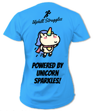 Load image into Gallery viewer, Powered by Unicorn Sparkles Womens Tee