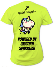 Load image into Gallery viewer, Powered by Unicorn Sparkles Womens Tee