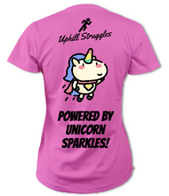 Load image into Gallery viewer, Powered by Unicorn Sparkles Womens Tee