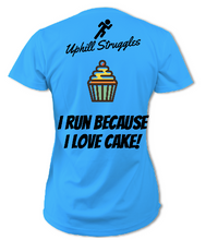 Load image into Gallery viewer, I Run Because I Love Cake Womens tee