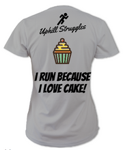 Load image into Gallery viewer, I Run Because I Love Cake Womens tee