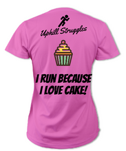 Load image into Gallery viewer, I Run Because I Love Cake Womens tee