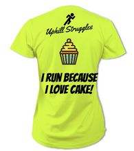 Load image into Gallery viewer, I Run Because I Love Cake Womens tee