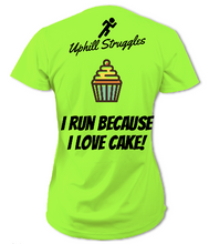 Load image into Gallery viewer, I Run Because I Love Cake Womens tee