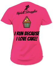 Load image into Gallery viewer, I Run Because I Love Cake Womens tee