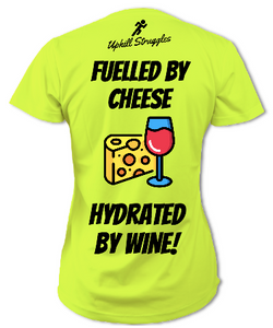 Fuelled by Cheese Hydrated by Wine Womens tee