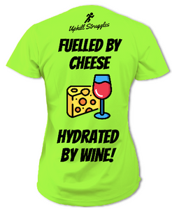 Fuelled by Cheese Hydrated by Wine Womens tee