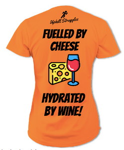 Fuelled by Cheese Hydrated by Wine Womens tee