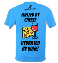 Load image into Gallery viewer, Fuelled By Cheese Hydrated By Wine Mens Tee