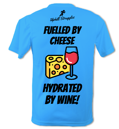 Fuelled By Cheese Hydrated By Wine Mens Tee