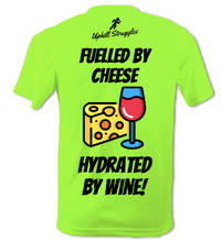 Load image into Gallery viewer, Fuelled By Cheese Hydrated By Wine Mens Tee