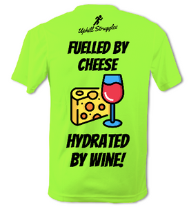 Fuelled By Cheese Hydrated By Wine Mens Tee