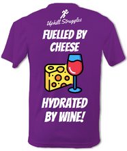 Load image into Gallery viewer, Fuelled By Cheese Hydrated By Wine Mens Tee