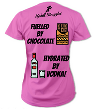 Load image into Gallery viewer, Fuelled by Chocolate Hydrated by Vodka Womens Tee