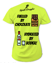 Load image into Gallery viewer, Fuelled by Chocolate Hydrated by Vodka Womens Tee