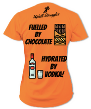 Load image into Gallery viewer, Fuelled by Chocolate Hydrated by Vodka Womens Tee