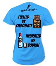 Load image into Gallery viewer, Fuelled by Chocolate Hydrated by Vodka Womens Tee