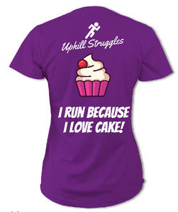 I Run Because I Love Cake Womens tee (SS 2021)